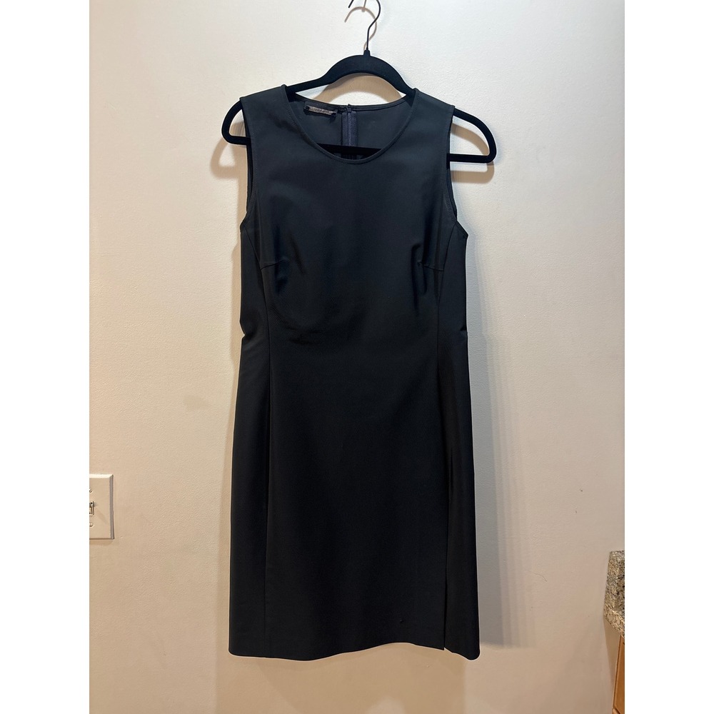 Prada Black Sleeveless Sheath‎ Dress Made in Italy Size 46 Tech Fabric LBD